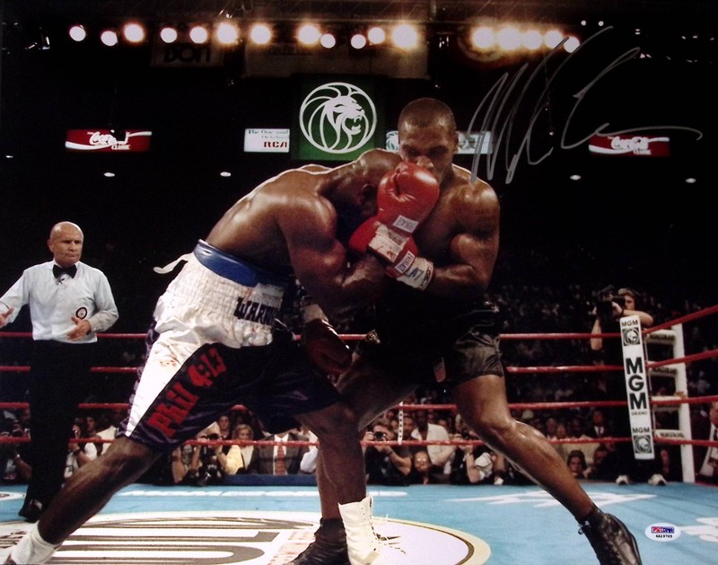 Mike Tyson Signed 16x20 Photo PSA/DNA COA Evander Holyfield Ear Bite Picture 765 view 2