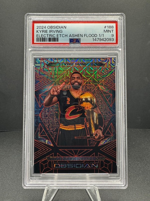 2024-25 Obsidian Kyrie Irving Champ Trophy Ashen Flood 1/1 PSA 9 Cavs One of One