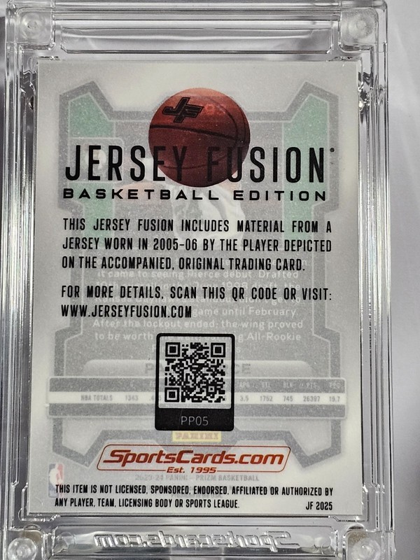 Paul Pierce 2005-2006 Jersey Fusion Dual Game Swatch #PP05 16/50 Celtics view 2