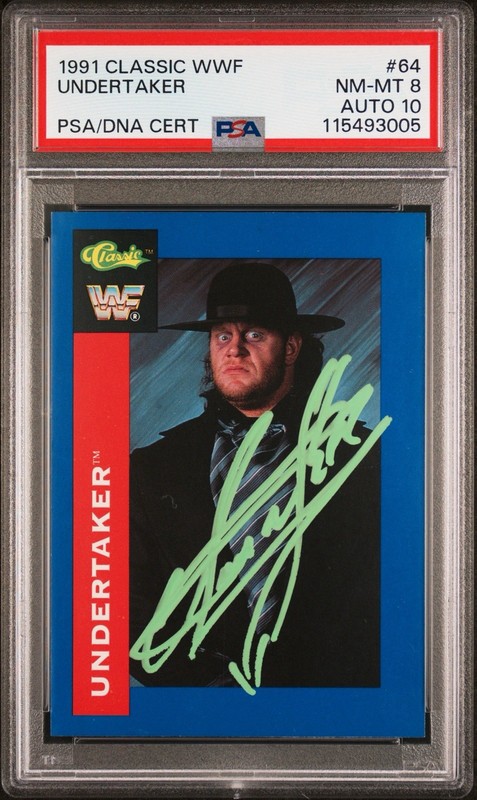 1991 Classic WWF Wrestling #64 Undertaker PSA 8 Auto 10 | PSA/DNA Authentic Auto