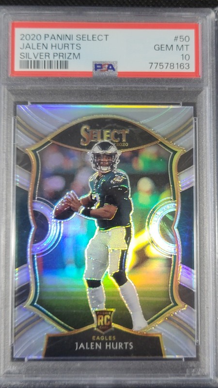 2020 Panini Select Jalen Hurts Concourse Silver Prizm #50 Psa 10