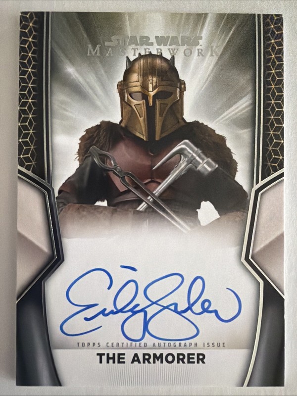 2025 Topps Star Wars Masterwork Emily Swallow as The Armorer On Card Auto #A-ES