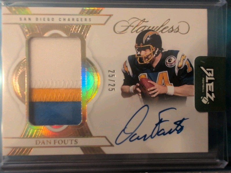 DAN FOUTS 2025 PANINI FLAWLESS #19 JERSEY 3 Color PATCH AUTO 25/25 CHARGERS