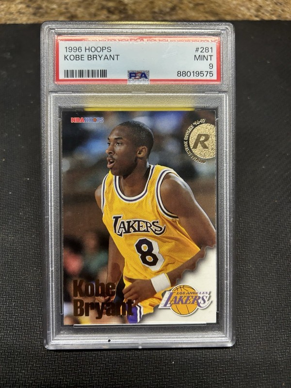 1996-97 NBA HOOPS Kobe Bryant #281 (RC) Rookie Card. PSA Grade 9