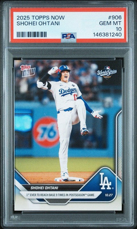 2025 TOPPS NOW #906 SHOHEI OHTANI PSA 10 view 1