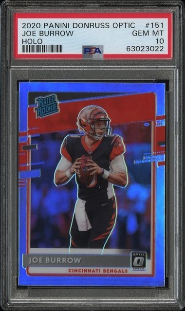 2020 Panini Donruss Optic Rated Rookies Joe Burrow #151 Holo Prizm (RC) PSA 10