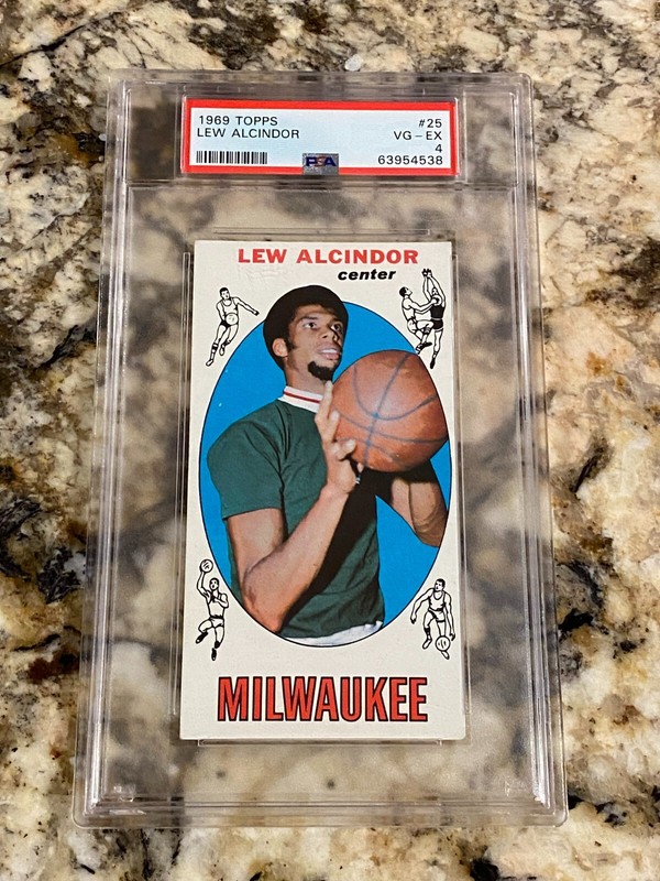 1969 TOPPS LEW ALCINDOR ROOKIE #25 PSA 4 CENTERED NEW LABEL KAREEM ABDUL JABBAR