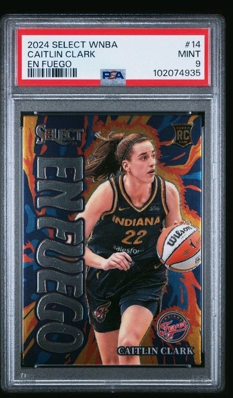 2024 PANINI SELECT WNBA EN FUEGO #14 CAITLIN CLARK ROOKIE RC PSA 9 20A