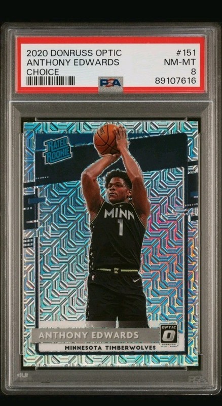 2020 Donruss Optic 151 Anthony Edwards Rated Rookie Choice Mojo Graded PSA 8 20A