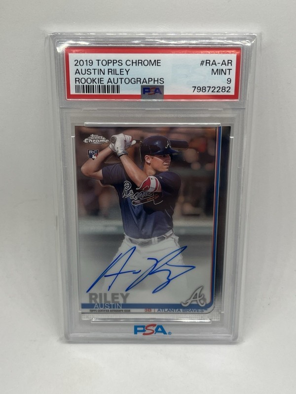 Austin Riley Auto 2019 Topps Chrome - Rookie Autographs Atlanta Braves - PSA 9