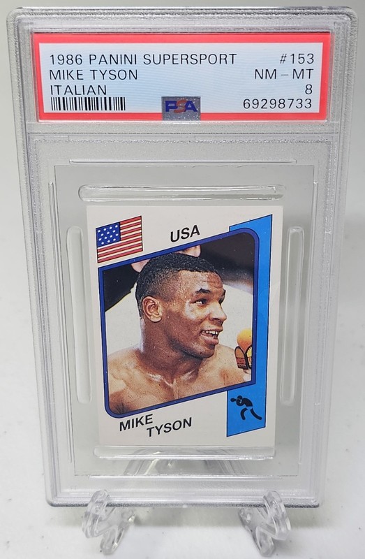1986 Panini Supersport Mike Tyson Rookie Card Italian #153 PSA 8 