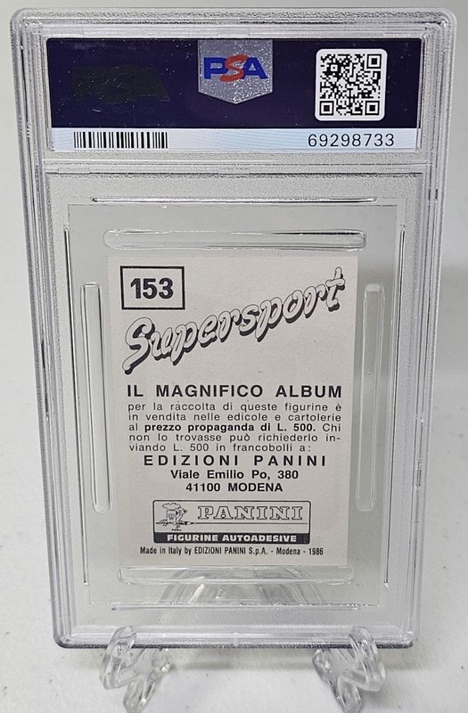 1986 Panini Supersport Mike Tyson Rookie Card Italian #153 PSA 8  view 2