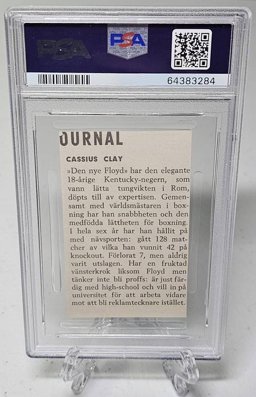1960 Hemmets Journal Cassius Clay #23 Hand Cut PSA 2 Muhammad Ali RC Rookie Card view 2