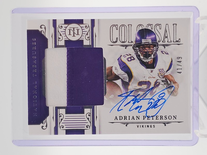 ADRIAN PETERSON 2025 NATIONAL TREASURES COLOSSAL AUTO PATCH /49 Q0311
