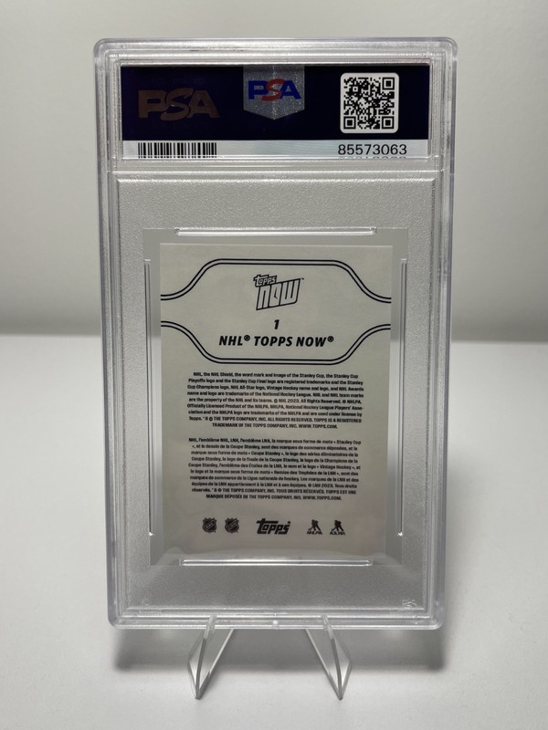 2023 Topps Now NHL Hockey Stickers #1 Connor Bedard (RC) PSA 10 - Blackhawks view 2