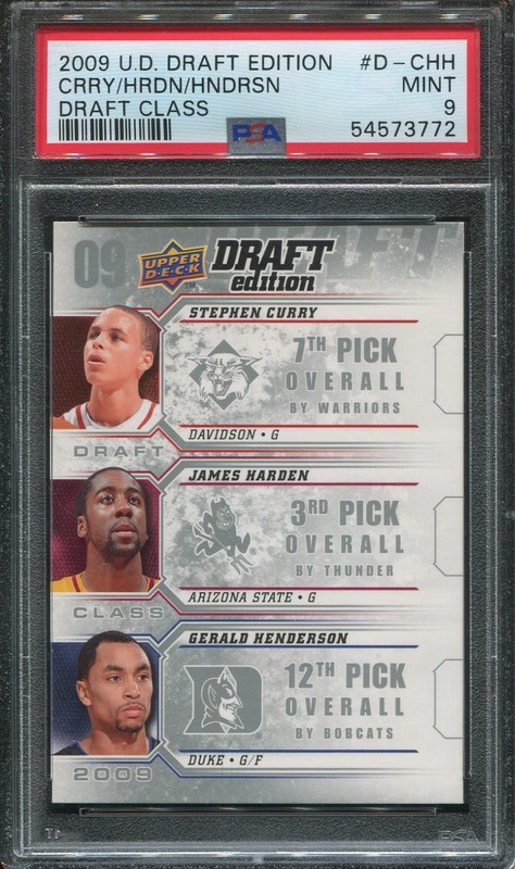 2009 Upper Deck Draft Edition Stephen Curry James Harden Rookie psa 9 Mint
