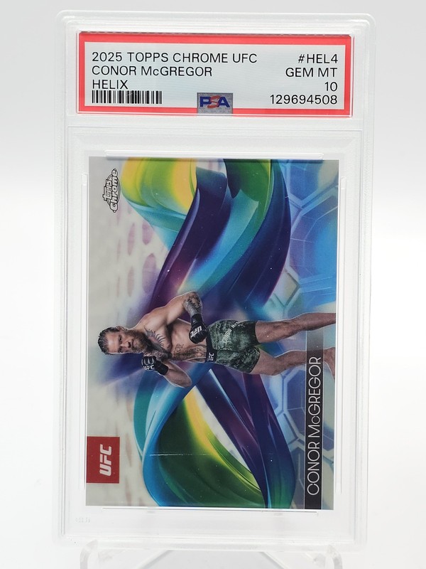 CONOR MCGREGOR 2025 TOPPS CHROME UFC HELIX SP #HEL-4 GEM MINT PSA 10 Q2653