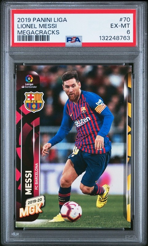 2019 Panini Liga Lionel Messi Mega Cracks Megacracks #70 PSA 6  EX-MT BARCELONA