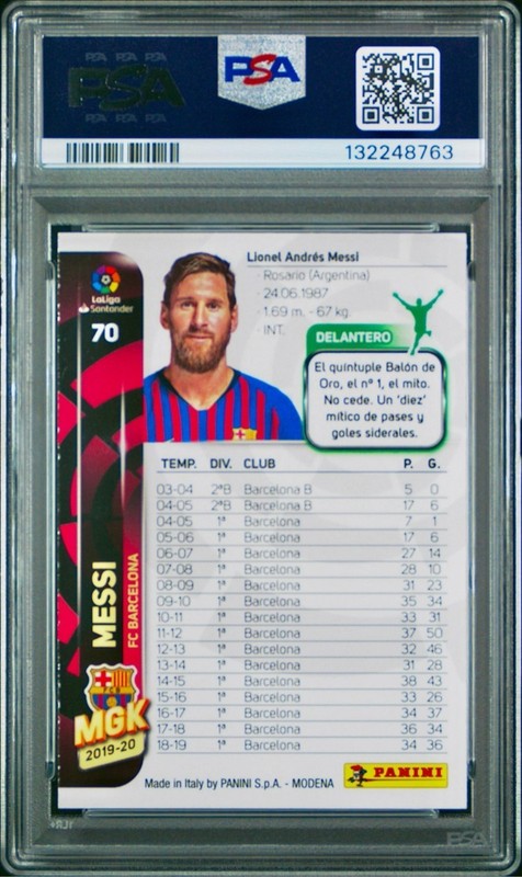 2019 Panini Liga Lionel Messi Mega Cracks Megacracks #70 PSA 6  EX-MT BARCELONA view 2