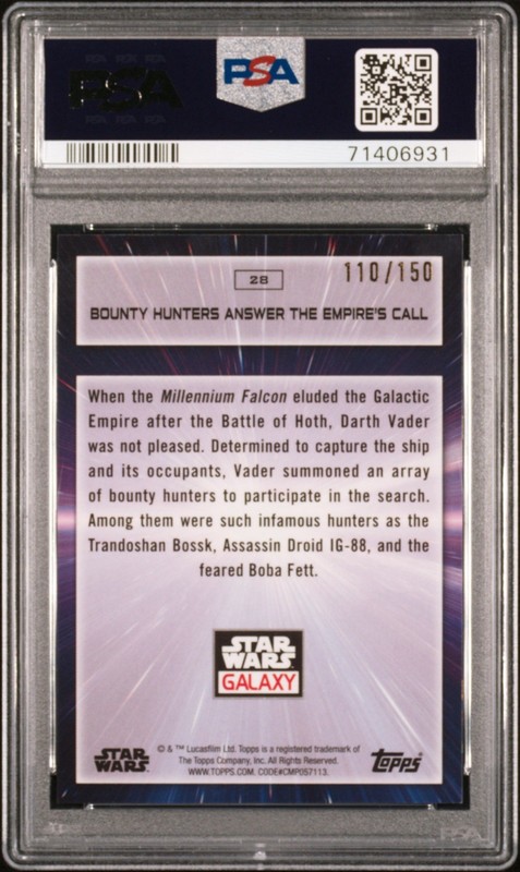 Bounty Hunter/The Empire's Call #28 2022 Star Wars Galaxy Atomic #/150 PSA 10 view 2