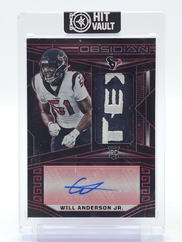 WILL ANDERSON JR 2023 PANINI OBSIDIAN RPA PATCH AUTO RED /8 #224 Q3668-4