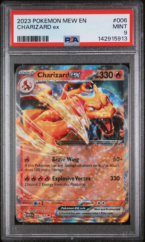 2023 POKEMON MEW EN 151 #006 CHARIZARD EX PSA 9 MINT