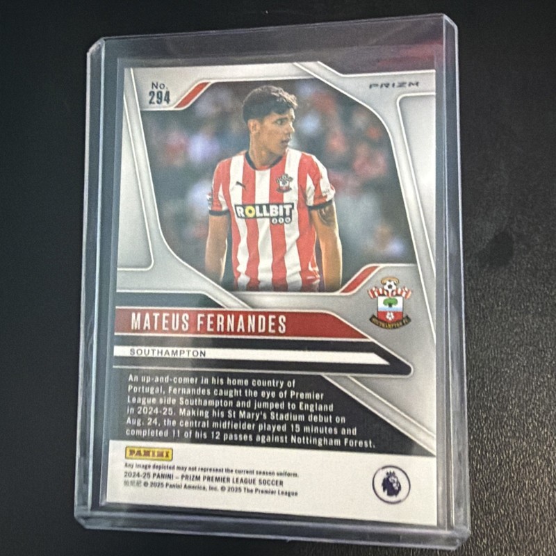 2024/25 Panini Prizm White Sparkle Mateus Fernandes SSP view 2