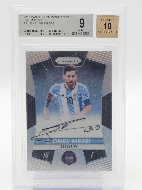LIONEL MESSI 2018-19 PRIZM WORLD CUP SIGNATURES /99 #RW-LM BGS 9 AUTO 10 Q3296