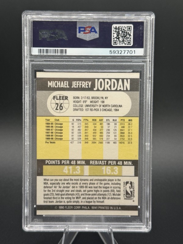 1990 Fleer - Michael Jordan #26 PSA 9 view 2