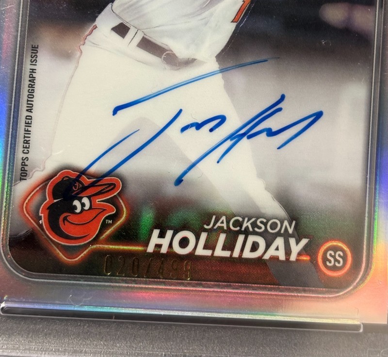 2024 Topps Chrome PSA 9 Jackson Holliday REFRACTOR ROOKIE AUTOGRAPH AUTO /499 view 2