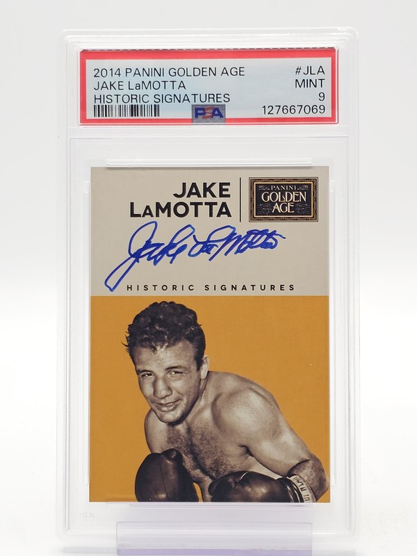 JAKE LAMOTTA 2014 PANINI GOLDEN AGE HISTORIC SIGNATURES AUTO #JLA PSA 9 Q5944