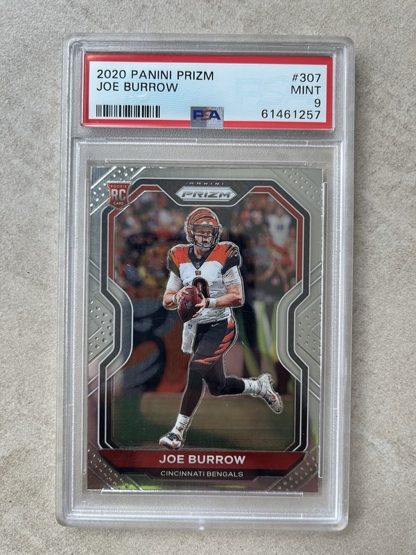 Panini 2020 Prizm Joe Burrow Cincinnati Bengals #307 Rookie Base PSA 9