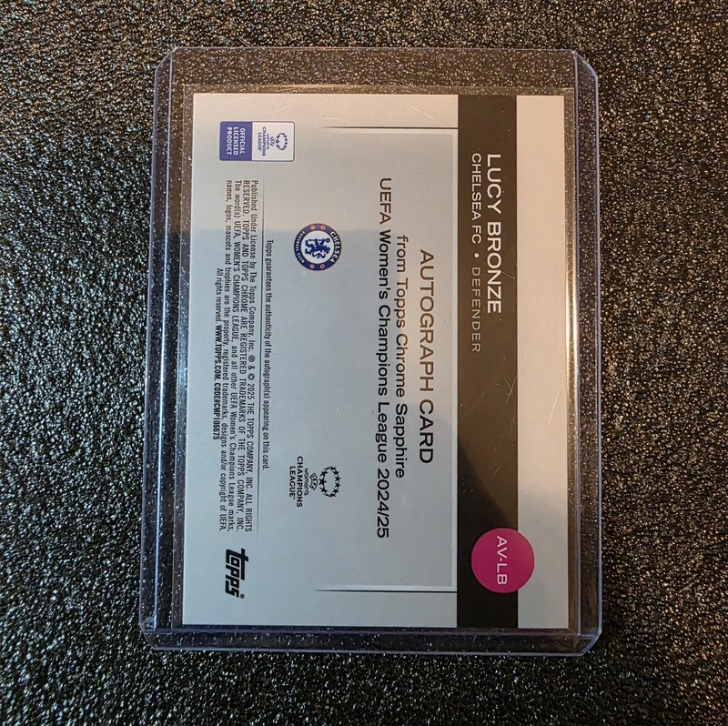 2024-25 Topps Chrome Sapphire UEFA Women's LUCY BRONZE Autograph AUTO SP view 2