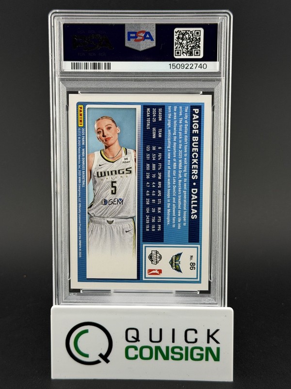 PAIGE BUECKERS 2025-26 DONRUSS WNBA RATED ROOKIE #86 PSA 10 Q6995 view 2