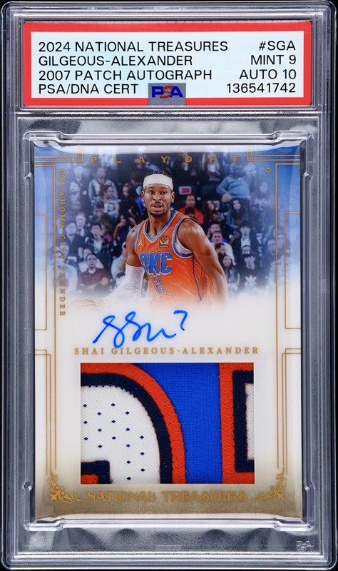 2024-25 National Treasures SHAI GILGEOUS-ALEXANDER /10 Retro Patch Auto PSA 9/10