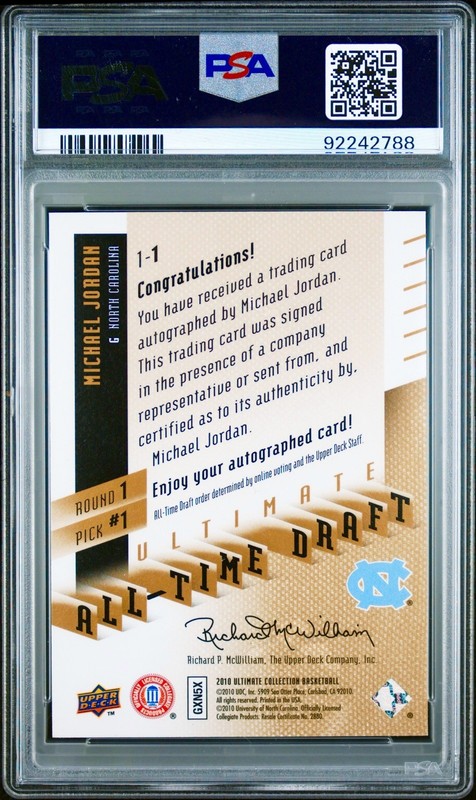 2010-11 UD Ultimate MICHAEL JORDAN #/25 Gold All-Time Draft Auto PSA 10/10 POP 1 view 2