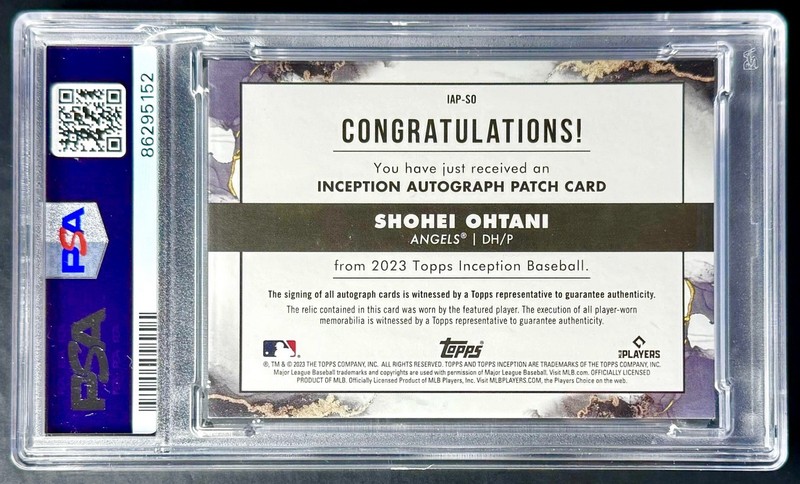 2023 Topps Inception SHOHEI OHTANI #13/99 Patch Auto PSA 10 Gem Mint NASTY PATCH view 2
