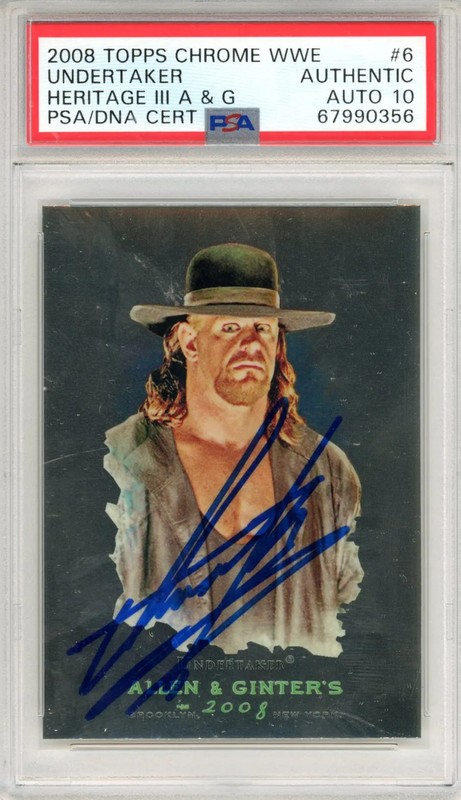 2008 Topps Chrome WWE Heritage III Allen & Ginter Undertaker #6 PSA A