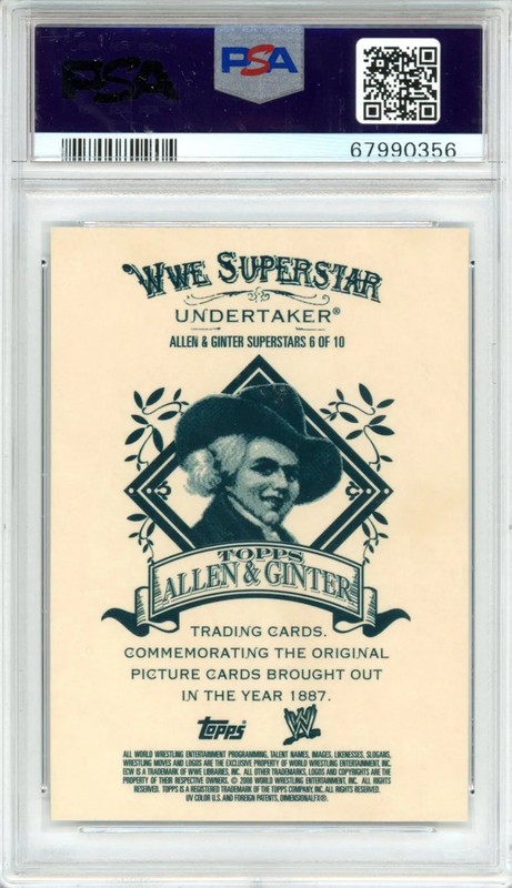 2008 Topps Chrome WWE Heritage III Allen & Ginter Undertaker #6 PSA A view 2