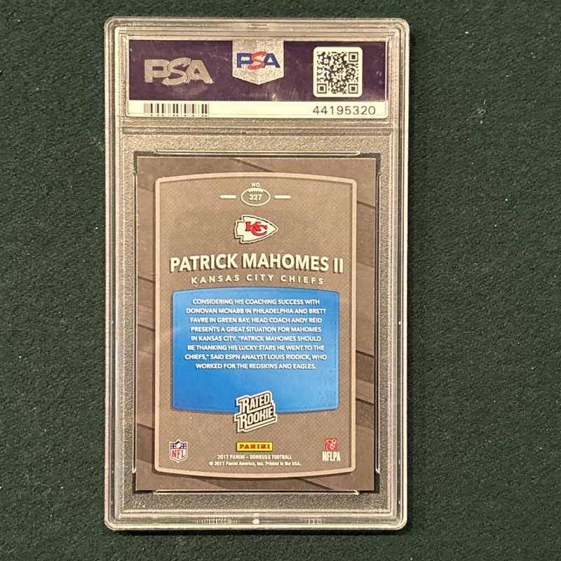 2017 Donruss PSA 9 Patrick Mahomes Rated Rookie PSA 9 view 2