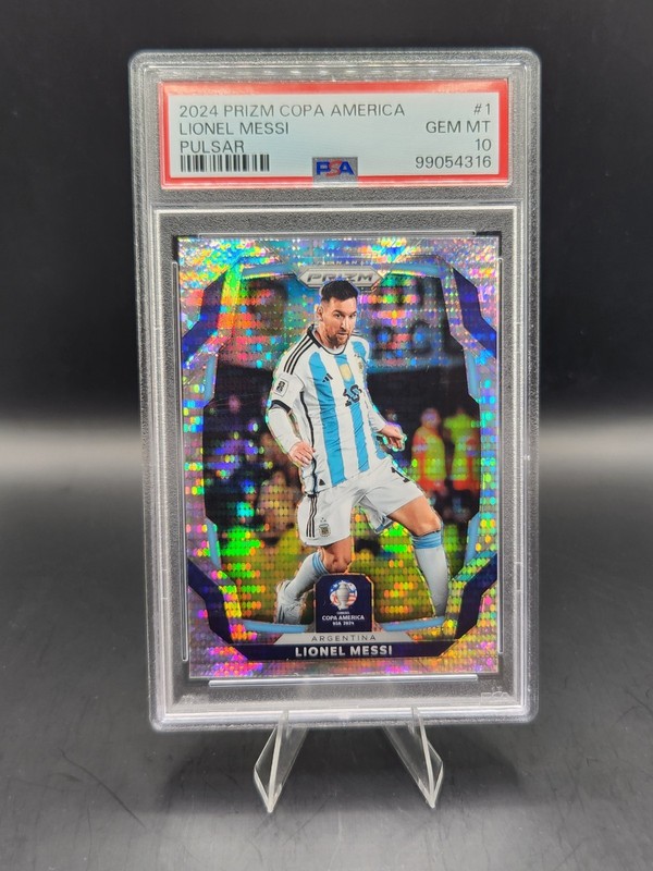 LIONEL MESSI 2024 PRIZM COPA AMERICA PULSAR #1 PSA 10 GOAT ARGENTINA CONMEBOL