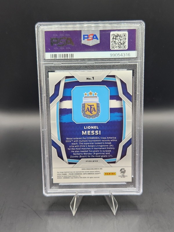 LIONEL MESSI 2024 PRIZM COPA AMERICA PULSAR #1 PSA 10 GOAT ARGENTINA CONMEBOL view 2