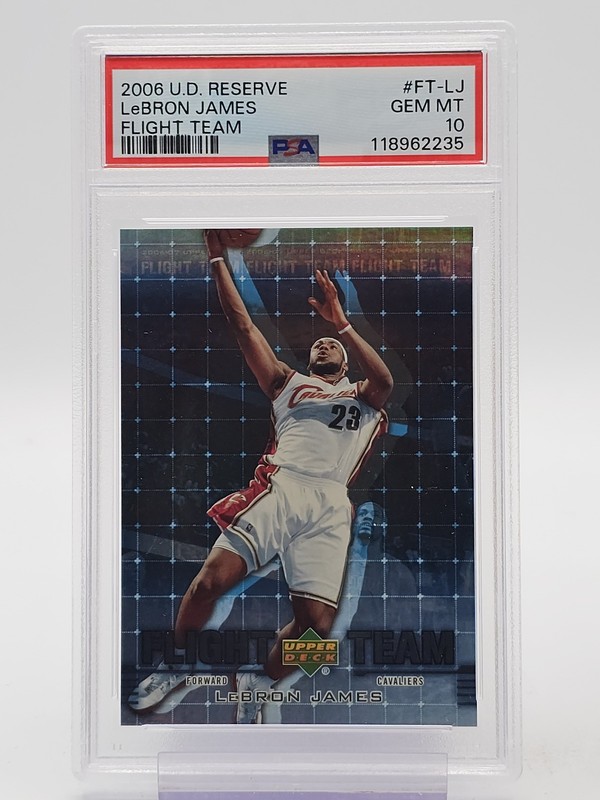 LEBRON JAMES 2006-07 UD RESERVE FLIGHT TEAM #FT-LJ CAVALIERS PSA 10 Q6438