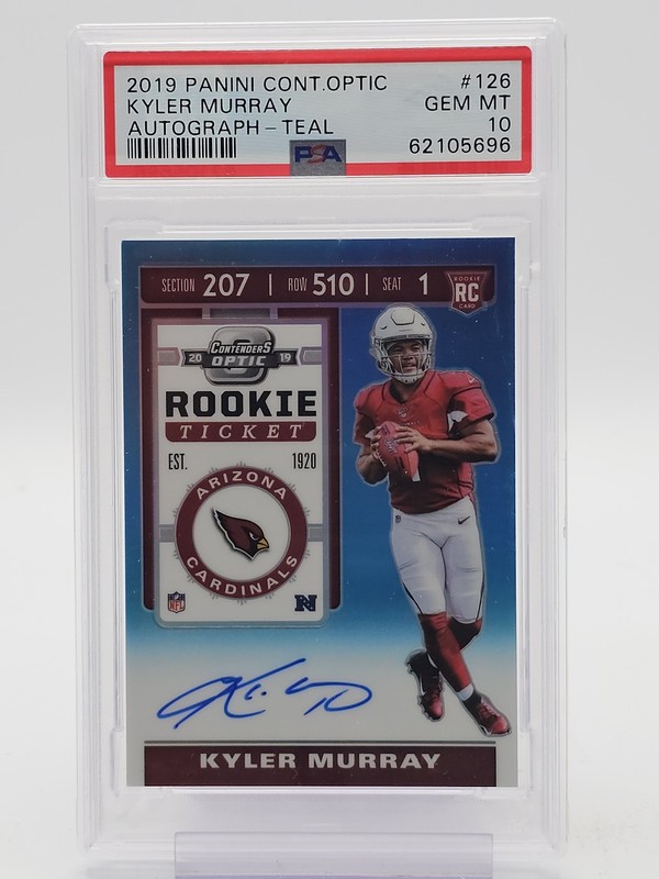 KYLER MURRAY 2019 CONTENDERS OPTIC TEAL ROOKIE AUTO /149 #126 PSA 10 Q6438