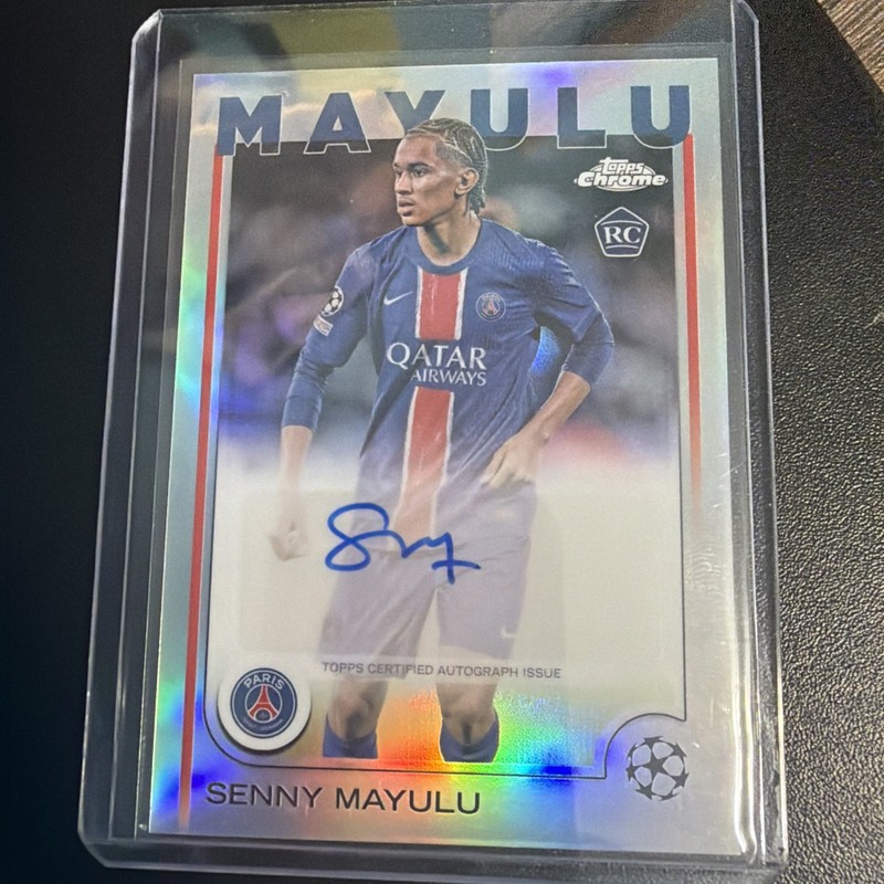 2025 Topps Chrome UCC Chrome Auto RC Senny Mayulu #CA-SM PSG France