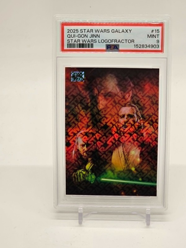 Qui-Gon Jinn - 2025 Star Wars Chrome Galaxy Star Wars Logofractor /77 PSA 9