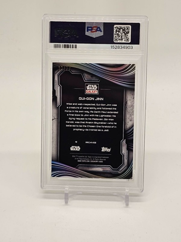 Qui-Gon Jinn - 2025 Star Wars Chrome Galaxy Star Wars Logofractor /77 PSA 9 view 2