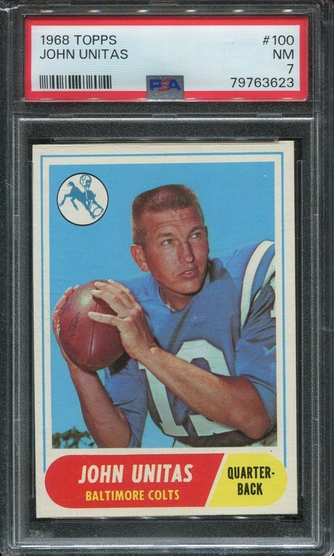 1968 Topps Football #100 Johnny Unitas psa 7 Nm HOF