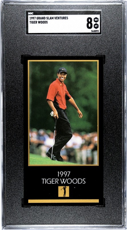 Tiger Woods Rookie Card 1997 Grand Slam GOLD FOIL TALL SSP! Short Print RC SGC 8