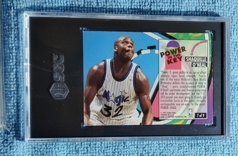 1993 FLEER ULTRA #7  POWER IN THE KEY SHAQUILLE O'NEAL PSA 8 + Shaq Freebies view 2